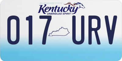 KY license plate 017URV