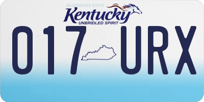 KY license plate 017URX