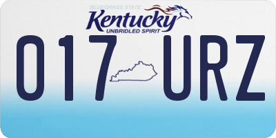 KY license plate 017URZ