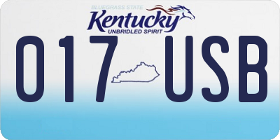 KY license plate 017USB
