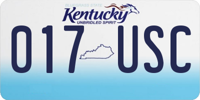 KY license plate 017USC