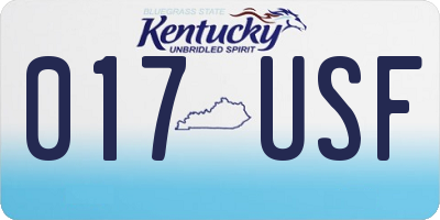 KY license plate 017USF