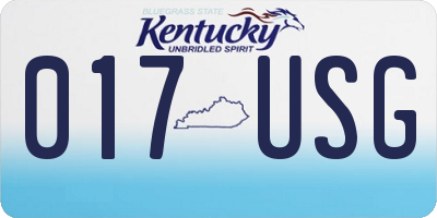 KY license plate 017USG