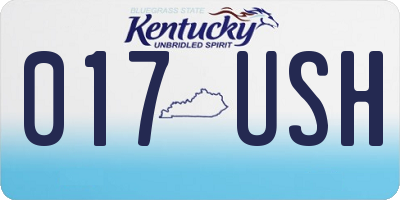 KY license plate 017USH