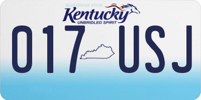KY license plate 017USJ