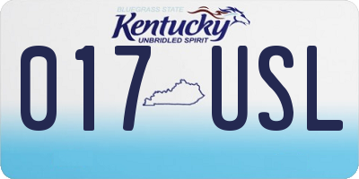 KY license plate 017USL