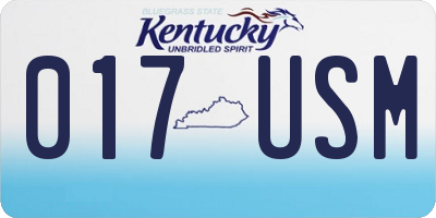 KY license plate 017USM