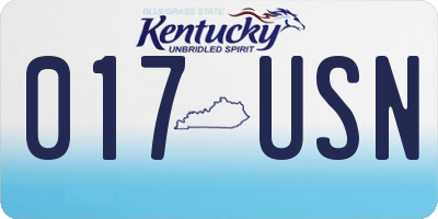 KY license plate 017USN