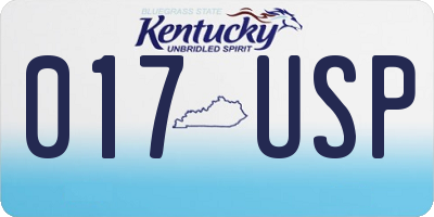 KY license plate 017USP