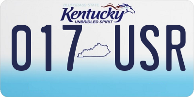 KY license plate 017USR