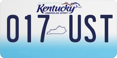 KY license plate 017UST