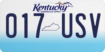 KY license plate 017USV