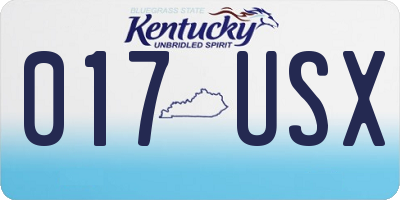 KY license plate 017USX