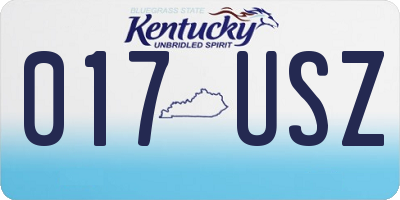 KY license plate 017USZ