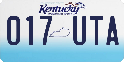 KY license plate 017UTA