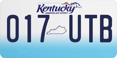 KY license plate 017UTB