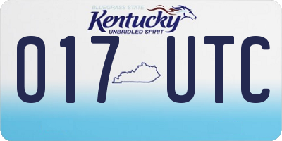 KY license plate 017UTC