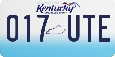 KY license plate 017UTE