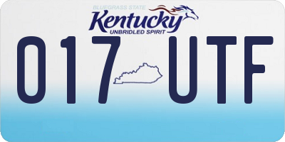 KY license plate 017UTF