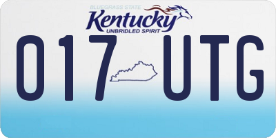 KY license plate 017UTG