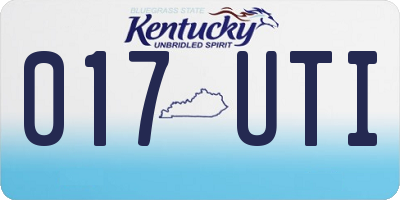 KY license plate 017UTI