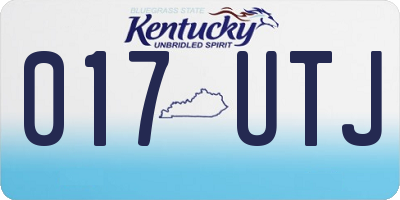 KY license plate 017UTJ