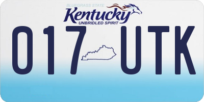 KY license plate 017UTK
