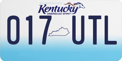 KY license plate 017UTL