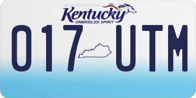 KY license plate 017UTM