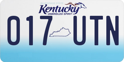 KY license plate 017UTN