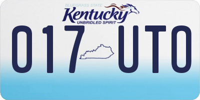 KY license plate 017UTO