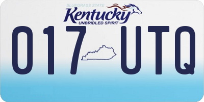 KY license plate 017UTQ
