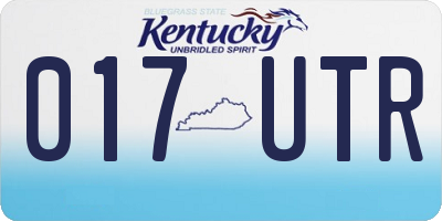 KY license plate 017UTR