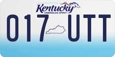 KY license plate 017UTT