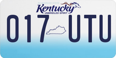 KY license plate 017UTU