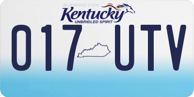 KY license plate 017UTV