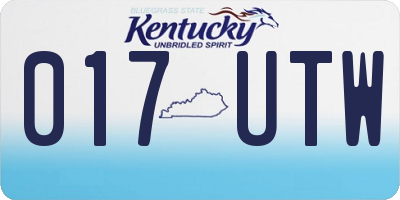 KY license plate 017UTW
