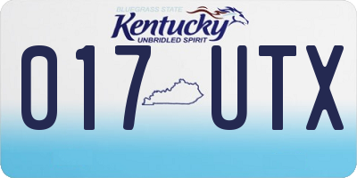 KY license plate 017UTX