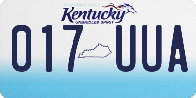 KY license plate 017UUA