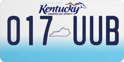 KY license plate 017UUB