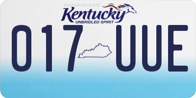 KY license plate 017UUE