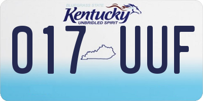 KY license plate 017UUF