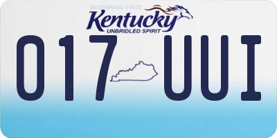 KY license plate 017UUI