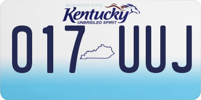 KY license plate 017UUJ