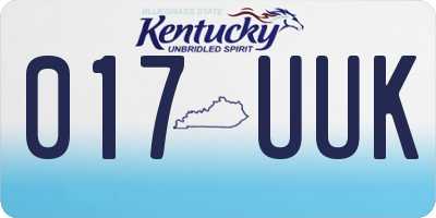 KY license plate 017UUK