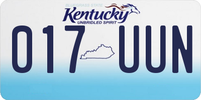 KY license plate 017UUN