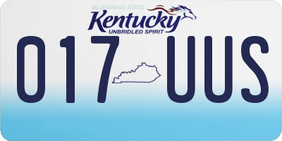 KY license plate 017UUS