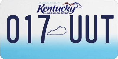 KY license plate 017UUT