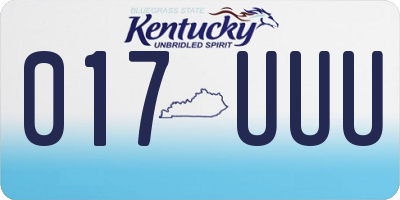 KY license plate 017UUU