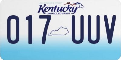 KY license plate 017UUV